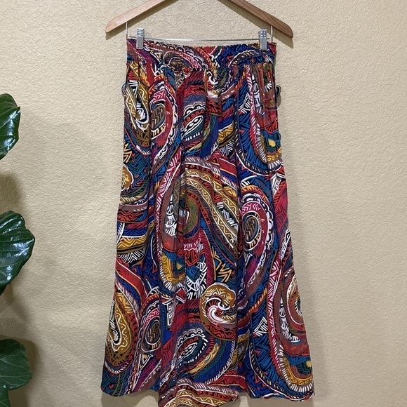 VINTAGE Gene Ewing Bis Boho Western Maxi Skirt - Picture 9 of 12